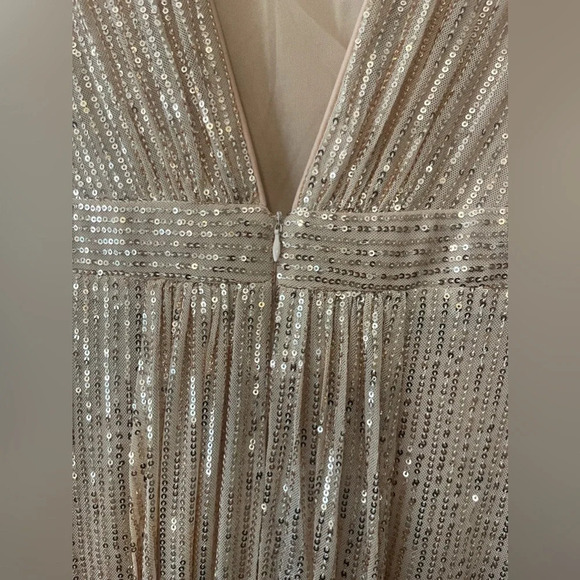 Miss ORD maxi Gold sequin princess prom dress size L - Picture 8 of 12